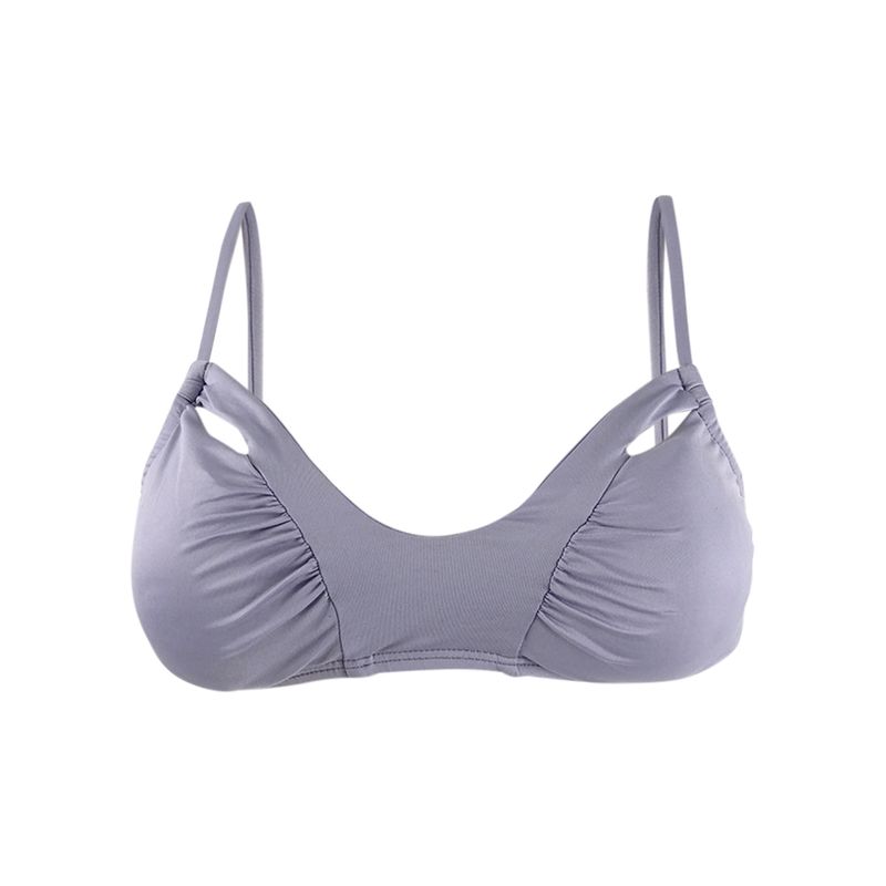 Soluna Women's Ruched Cutout Bikini Swim Top Separates Swimsuit - Dove